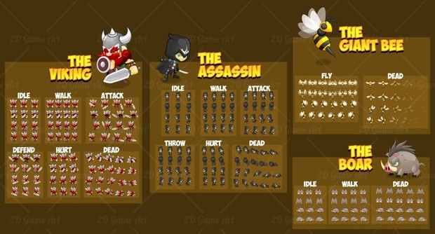 Assassin & Viking - Game Sprites