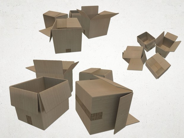 Cardboard Box Set - 3D Model