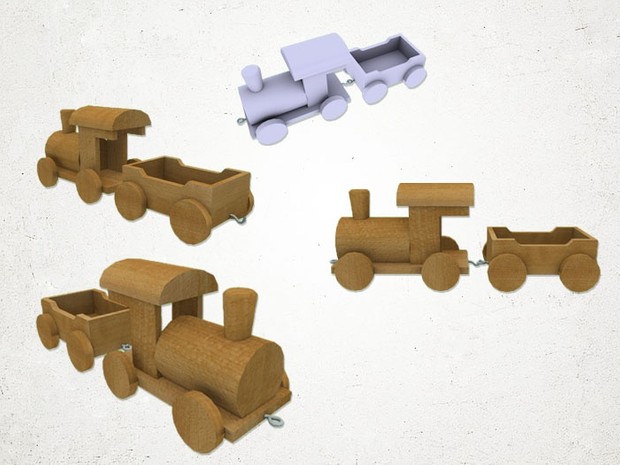 Wooden Train - 3D Model
