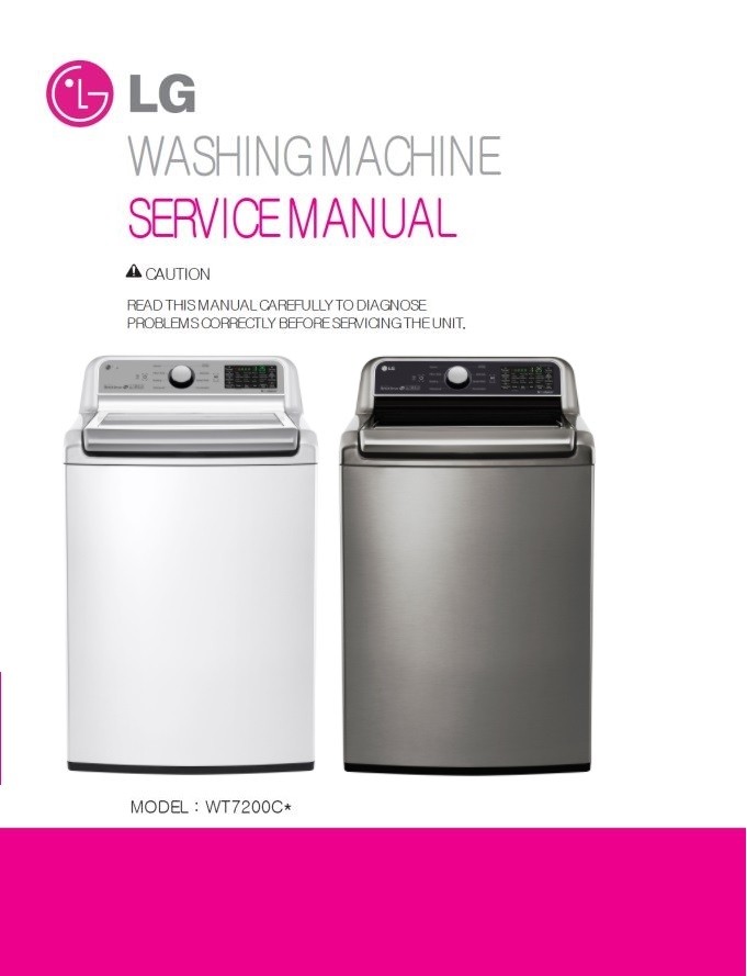 LG WT7200C WT7200CW WT7200CV Washer Service Manual + P - serviceandrepair