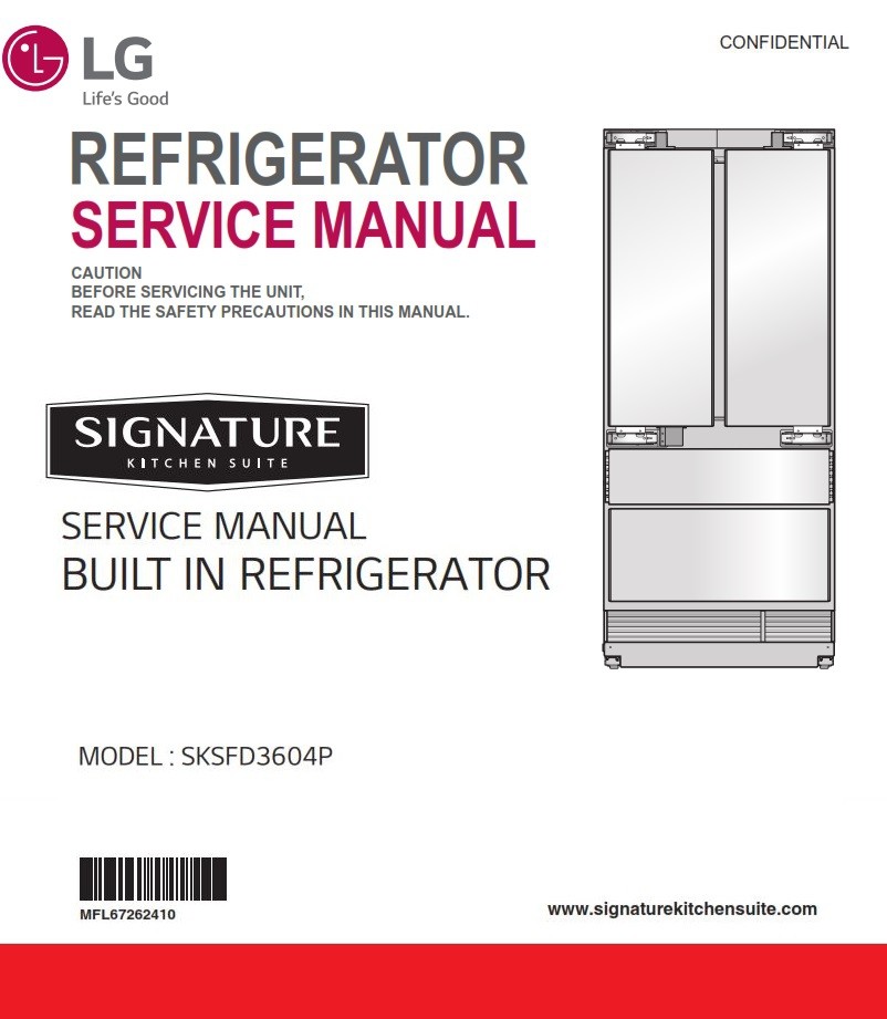LG SKSFD3604P Built-In Refrigerator Service Manual & R - serviceandrepair