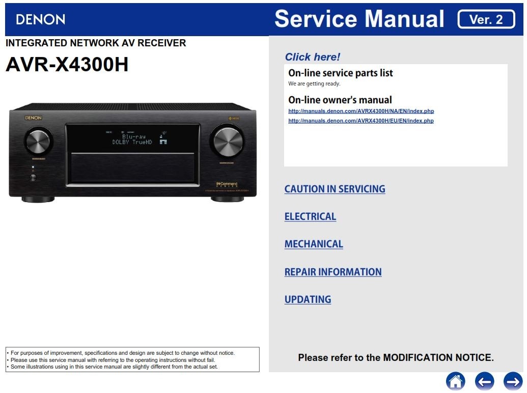 Denon AVR X4300H A/V receiver Service Manual - serviceandrepair