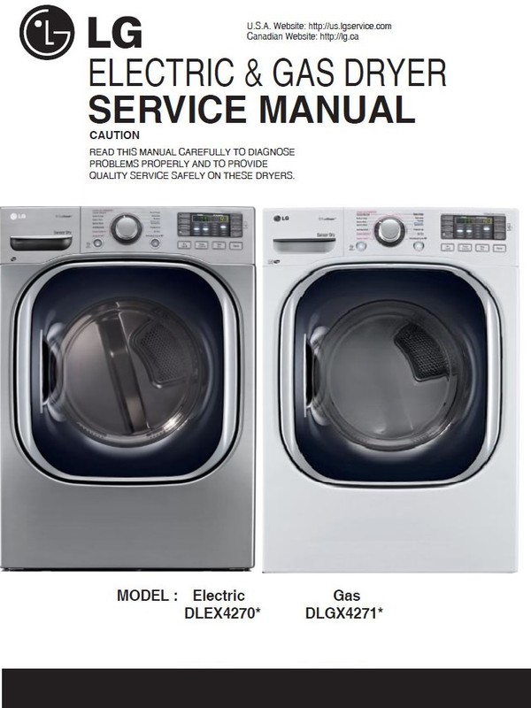 LG DLE7100 DLE7100W DLG7101W Dryer Service Manual and serviceandrepair