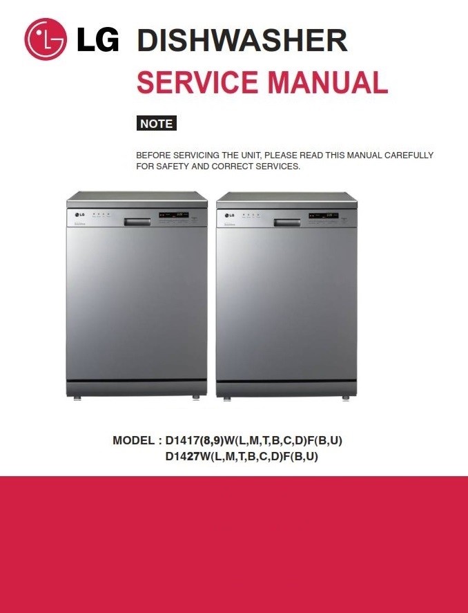 LG D1419LF Dishwasher Service Manual and Repair Guide - serviceandrepair