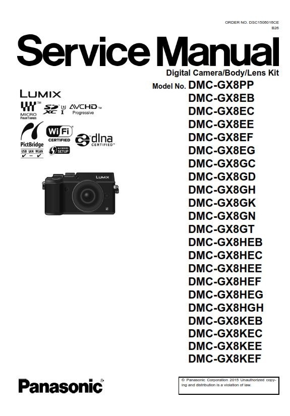 Panasonic Lumix DMC GX8 Service Manual & Repair Instru - serviceandrepair
