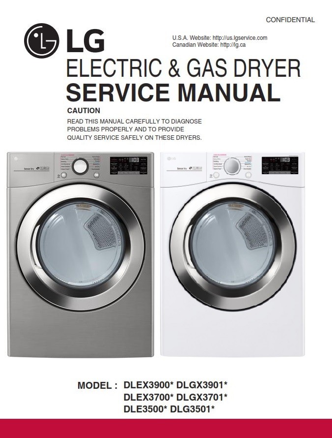LG DLEX3700V DLEX3700W DLGX3701V DLGX3701W Dryer Servi - serviceandrepair