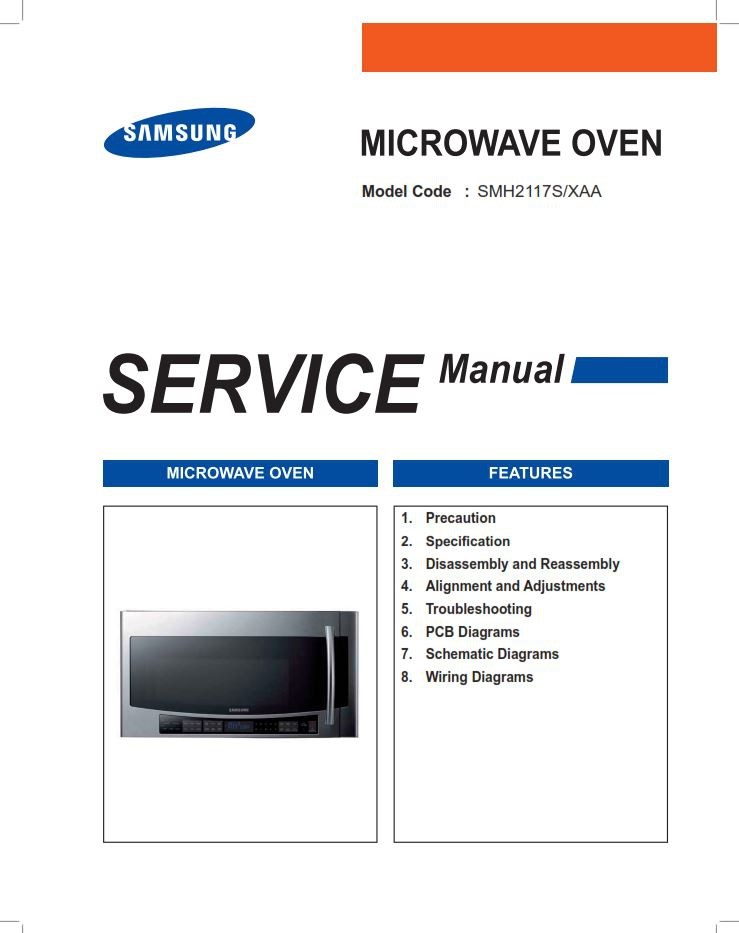 Samsung Smh2117s Microwave Oven Service Manual And Repair Guide