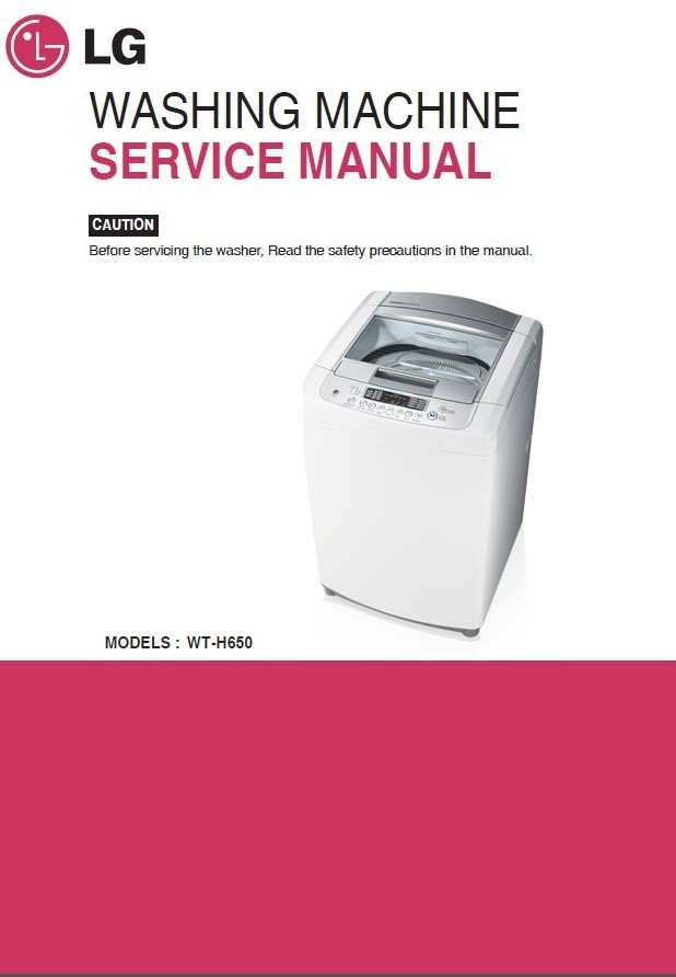 LG WT H650 Washing Machine Service Manual and Repair Instructions