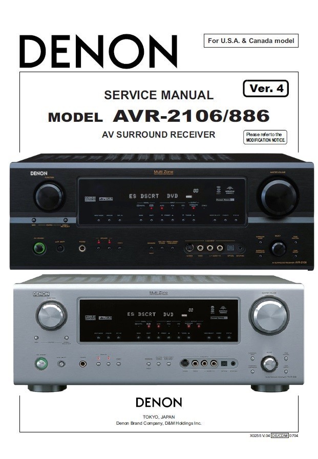 Denon AVR 2106 886 AV Receiver Service Manual & Repair - serviceandrepair