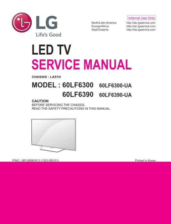 LG 60LF6300 Smart LED TV Service Manual & Repair Guide + Schematics