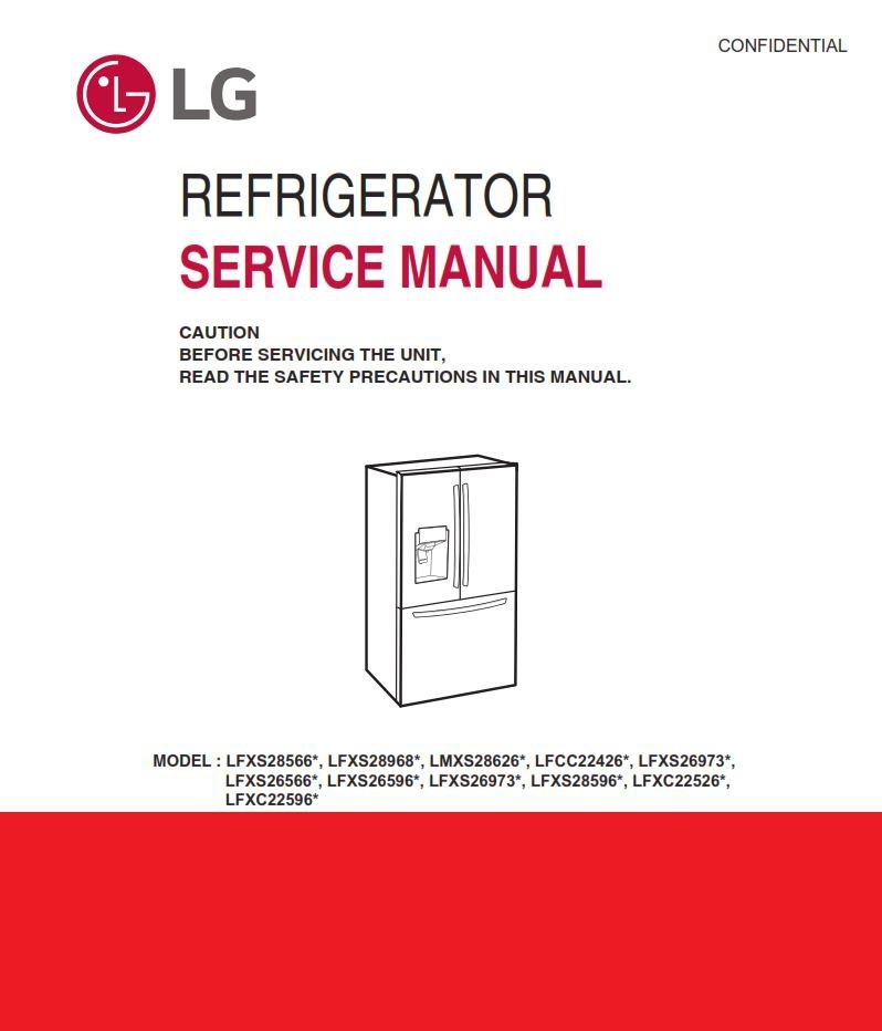Lg Lfxc22526s Lfxc22526d Refrigerator Service Manual A