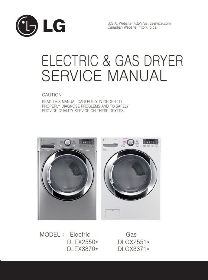 LG DLEX3370V DLEX3370W Dryer Service Manual - serviceandrepair