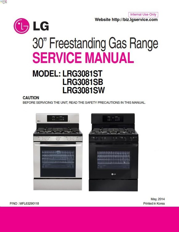 LG LRG3081ST LRG3081SB LRG3081SW Range Service Manual - serviceandrepair