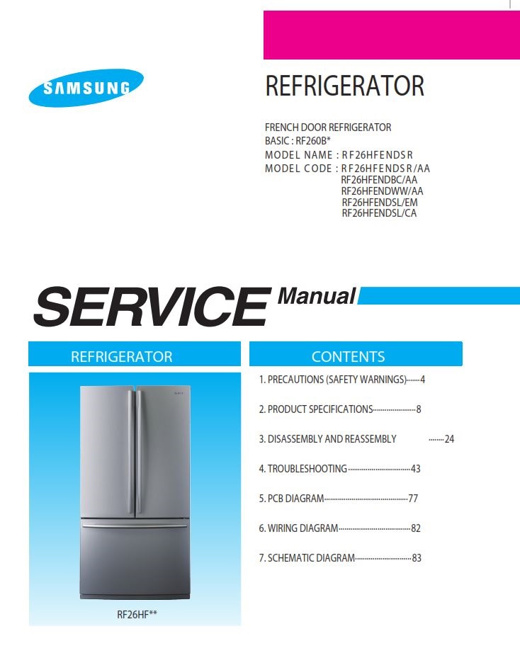 Samsung Rf18hfenbsr Service Manual