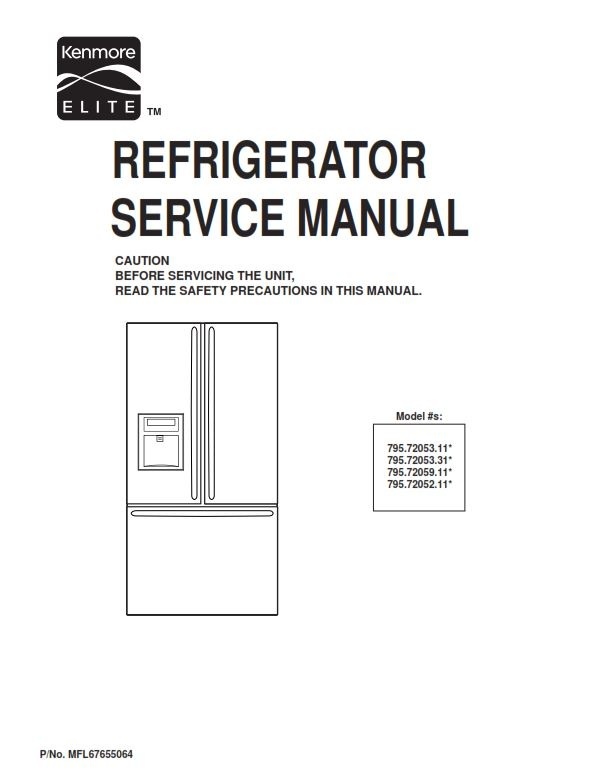Kenmore Elite 795.72052 72053 72059 service manual and repair inistructions