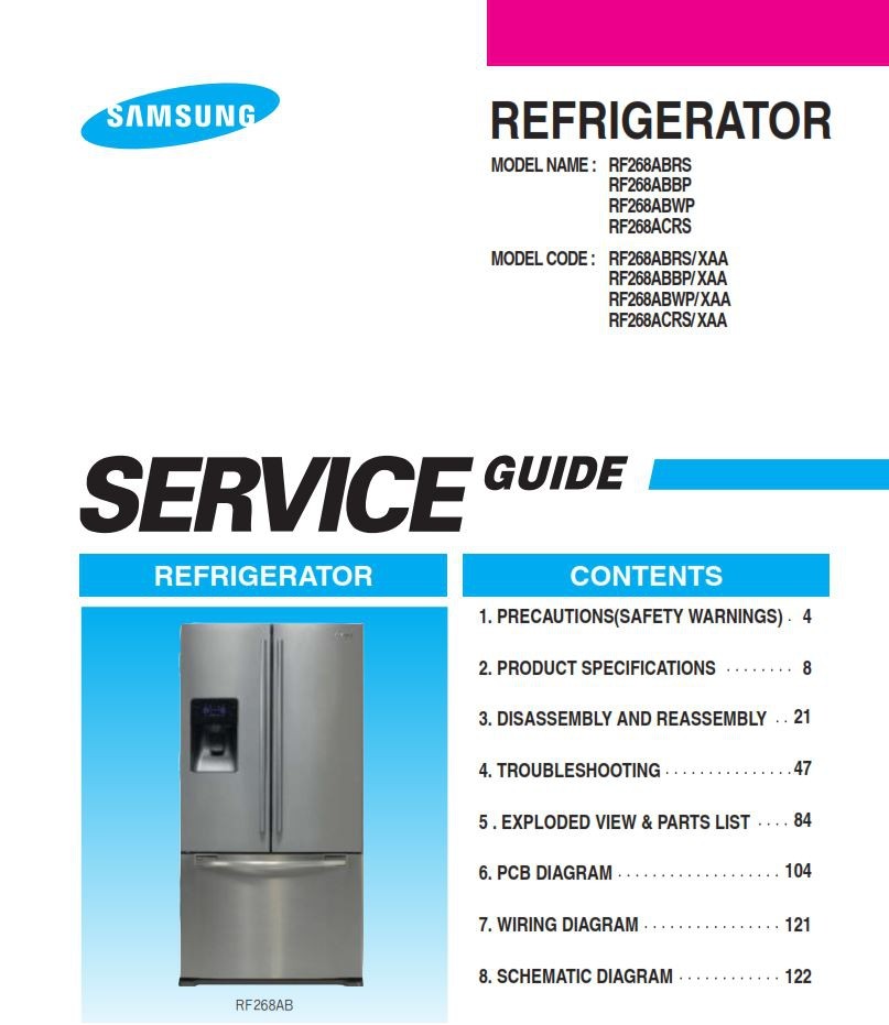 Samsung RF268ABRS RF268ABWP RF268ABBP RF268ABRS Refrig - serviceandrepair