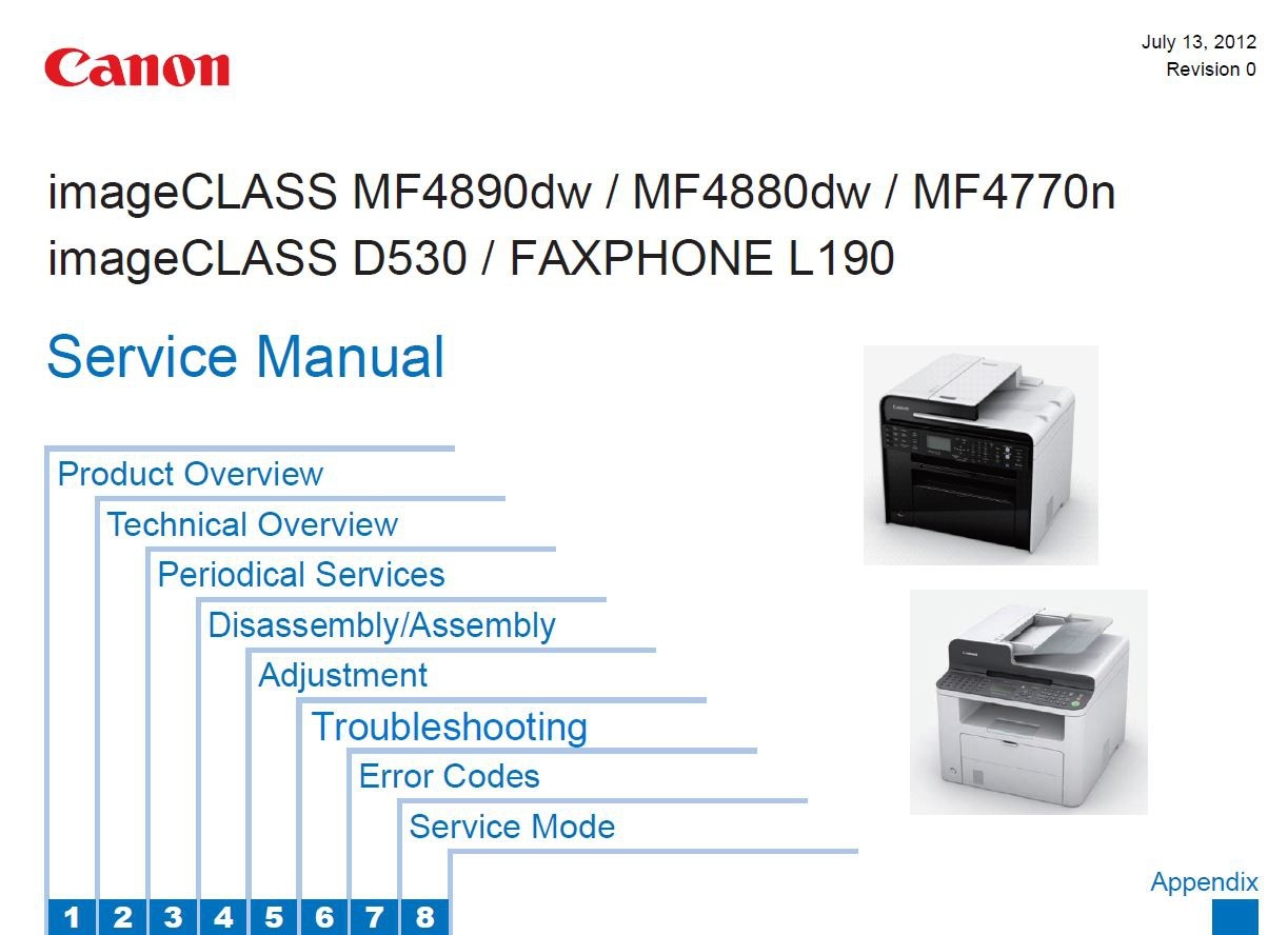 Canon imageCLASS MF4770N MF4880DW MF4890DW D530 FAXPHO - serviceandrepair