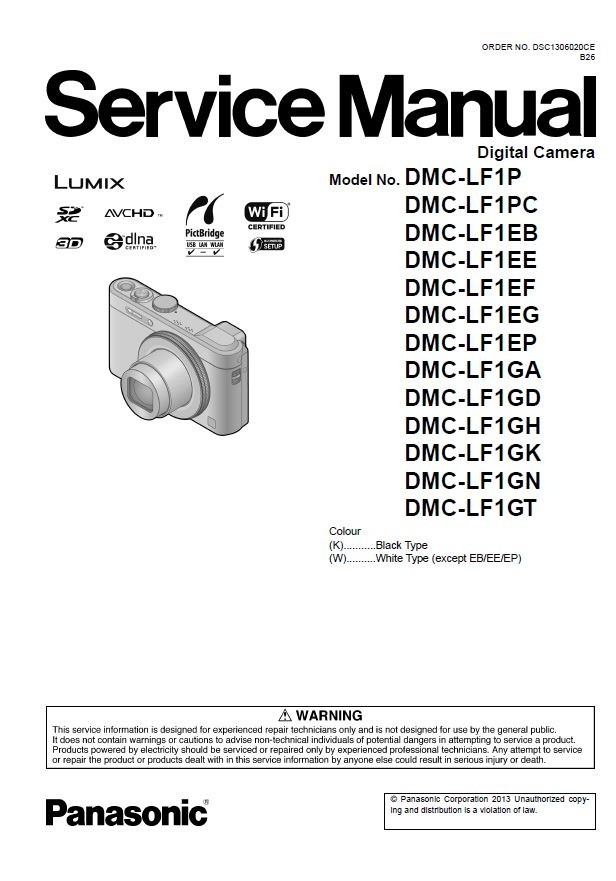 Panasonic Lumix DMC LF1 Service Manual and Repair Instructions