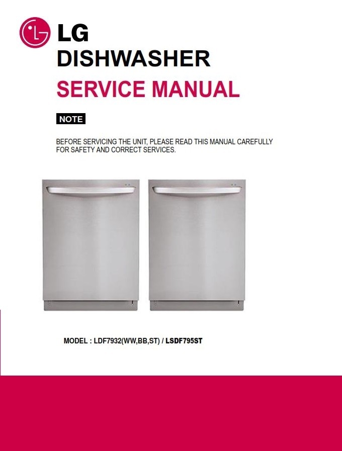 LG LDF7932ST Dishwasher Service Manual & Repair Guide serviceandrepair