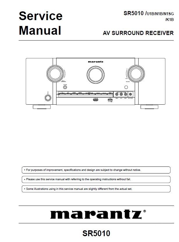 Marantz SR5010 Network AV Surround Receiver Service Manual & Repair Instructions
