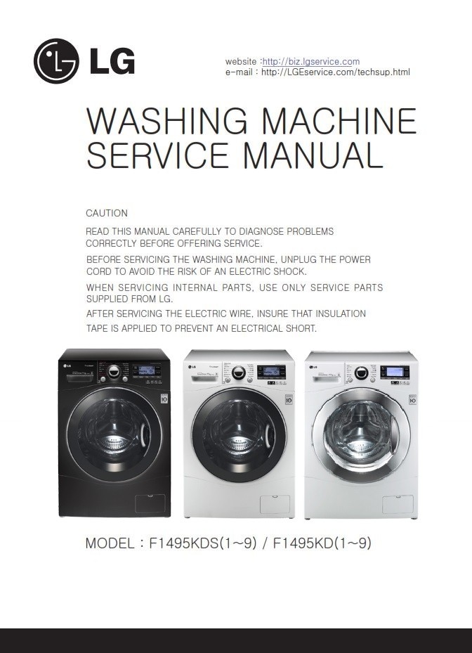 LG F1495KDS6 F1495KD F1495KDS Washing Machine Service - serviceandrepair