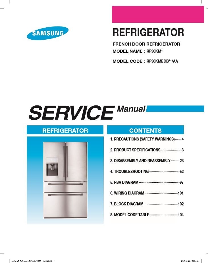 Samsung RF30KMEDBSG RF30KMEDBSR Service Manual and Rep - serviceandrepair