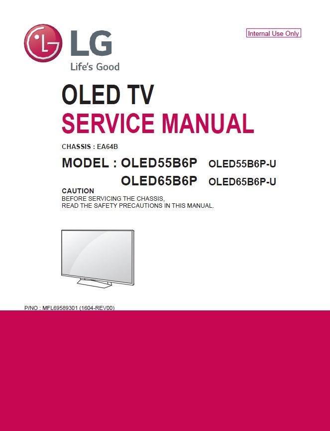 Lg Oled55b6p Oled 4k Hdr Smart Tv Service Manual And R Serviceandrepair