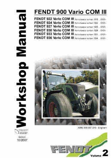 Fendit Tractor Service Manuals For Mechanics