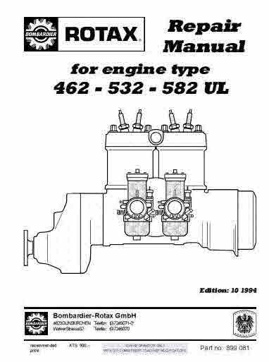 Rotax Aircraft Cart and Motorcycle Snowcat Manuals for Mechanics.