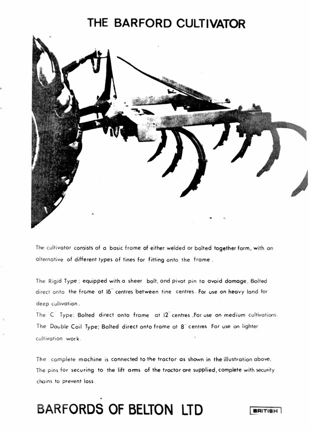 Barford Cultivator Illustrated Parts Manual