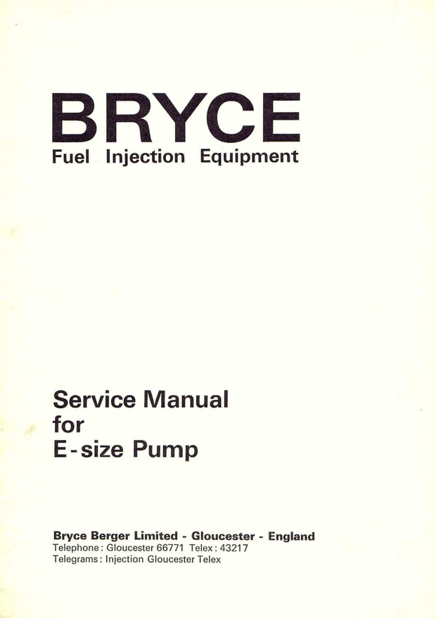 Bryce Fuel Pumps Manuals For Mechanics