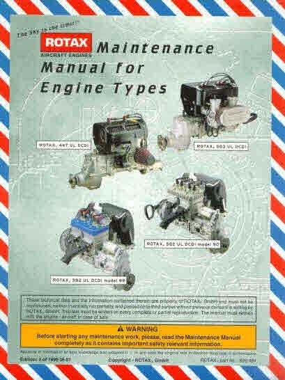 Rotax Aircraft Cart and Motorcycle Snowcat Manuals for Mechanics.