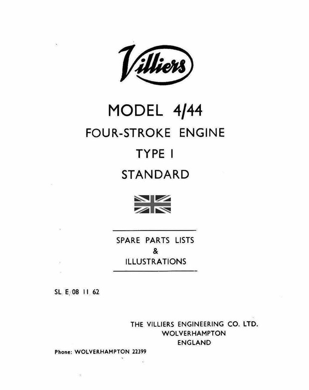 Villiers 4-44 Parts manual 4 stroke stationary engine i