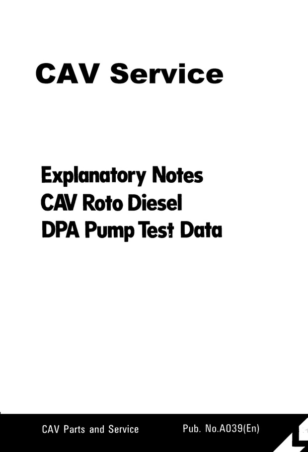Lucas Cav DPA Service Manuals for Mechanics