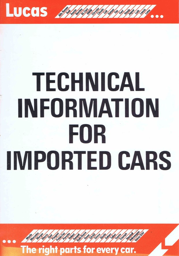 Lucas Electrical Technical information for Imported Cars
