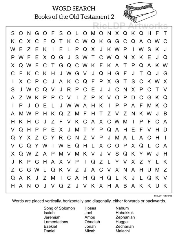 WORD SEARCH Printables (Book of the New and Old Testaments)