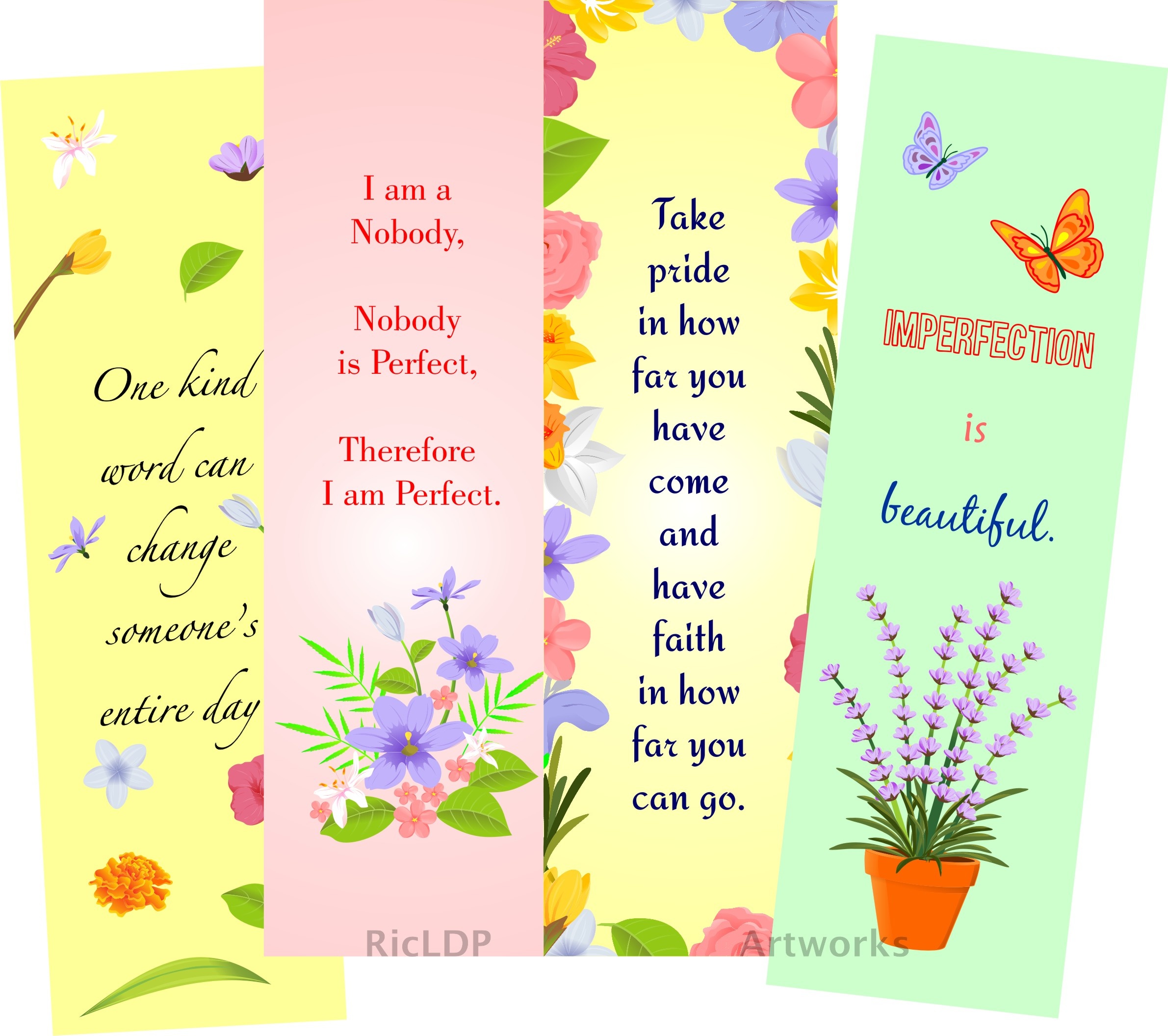 Printable Colored Bookmarks - RicLDP Artworks