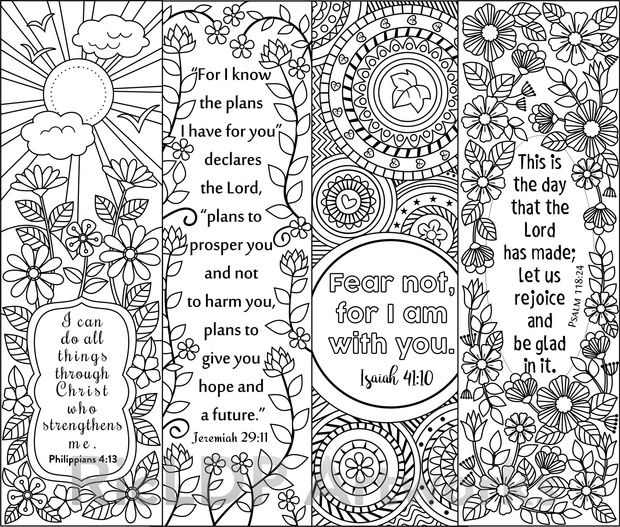 8 Bible Verse Coloring Bookmarks