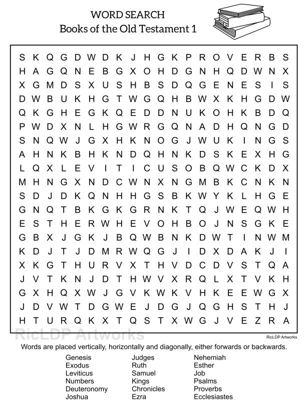 WORD SEARCH Printables (Book of the New and Old Testaments)