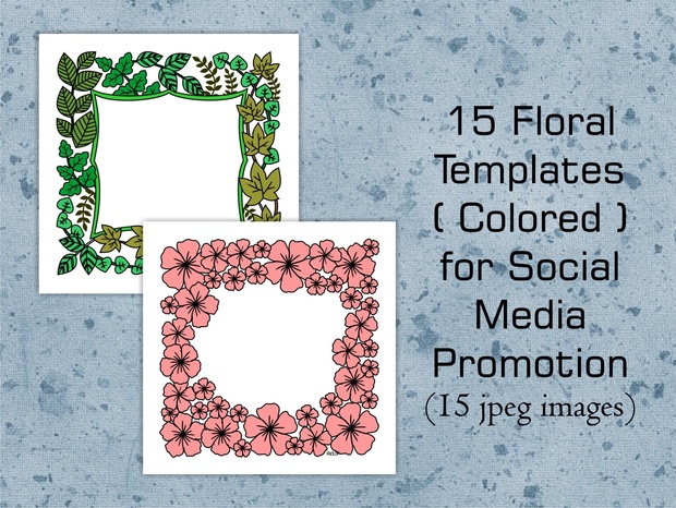 15 Colored Floral Templates for Social Media Promotion