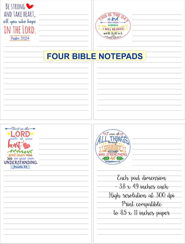 Four Bible Notepads