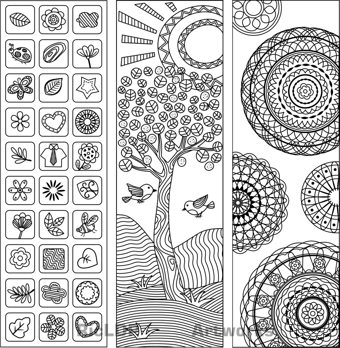 Download Three Coloring Bookmarks Ricldp Artworks