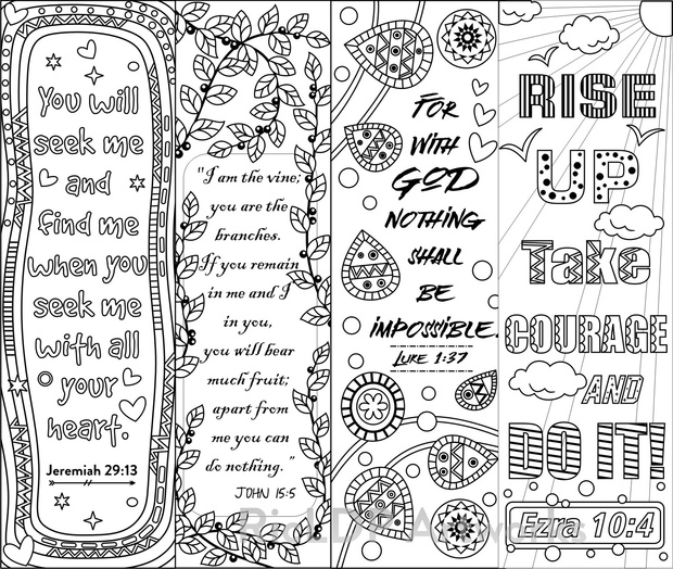 8 Bible Verse Coloring Bookmarks