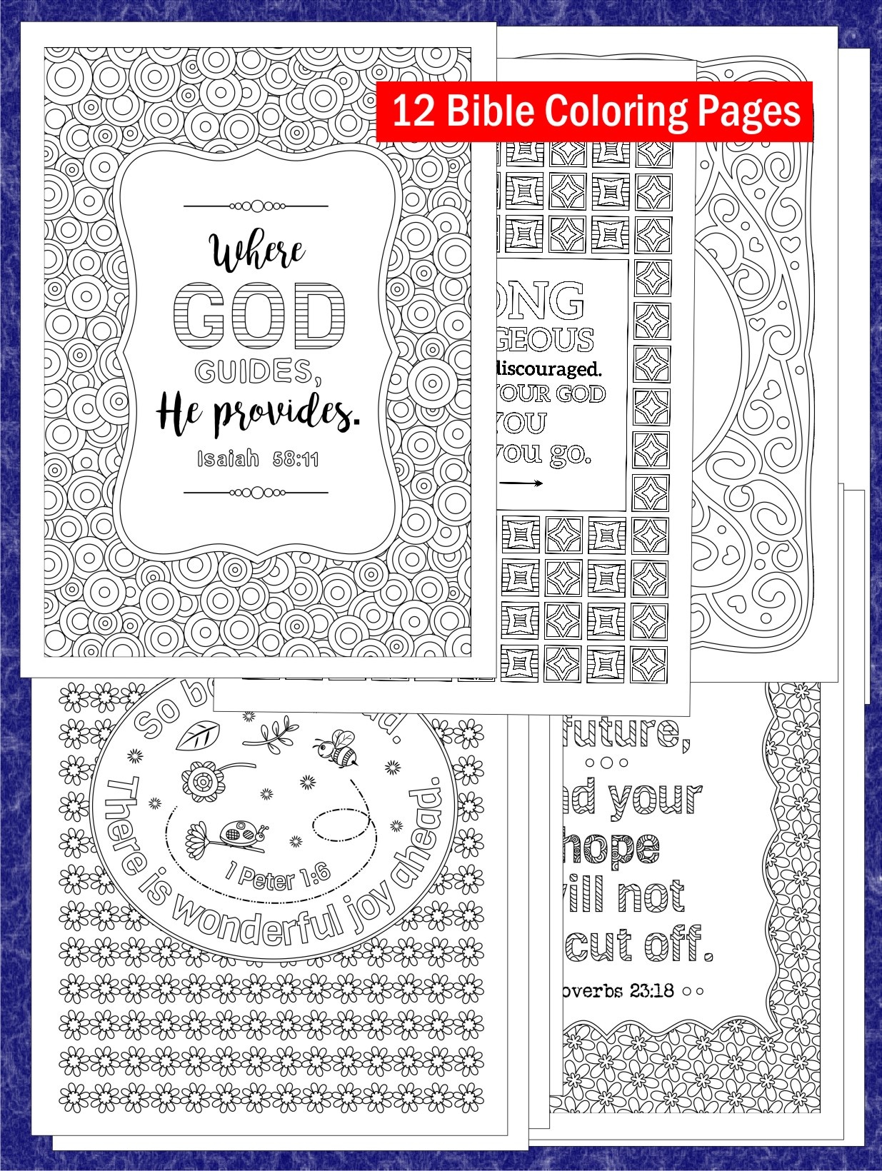 8 Bible Verse Coloring Bookmarks - RicLDP Artworks