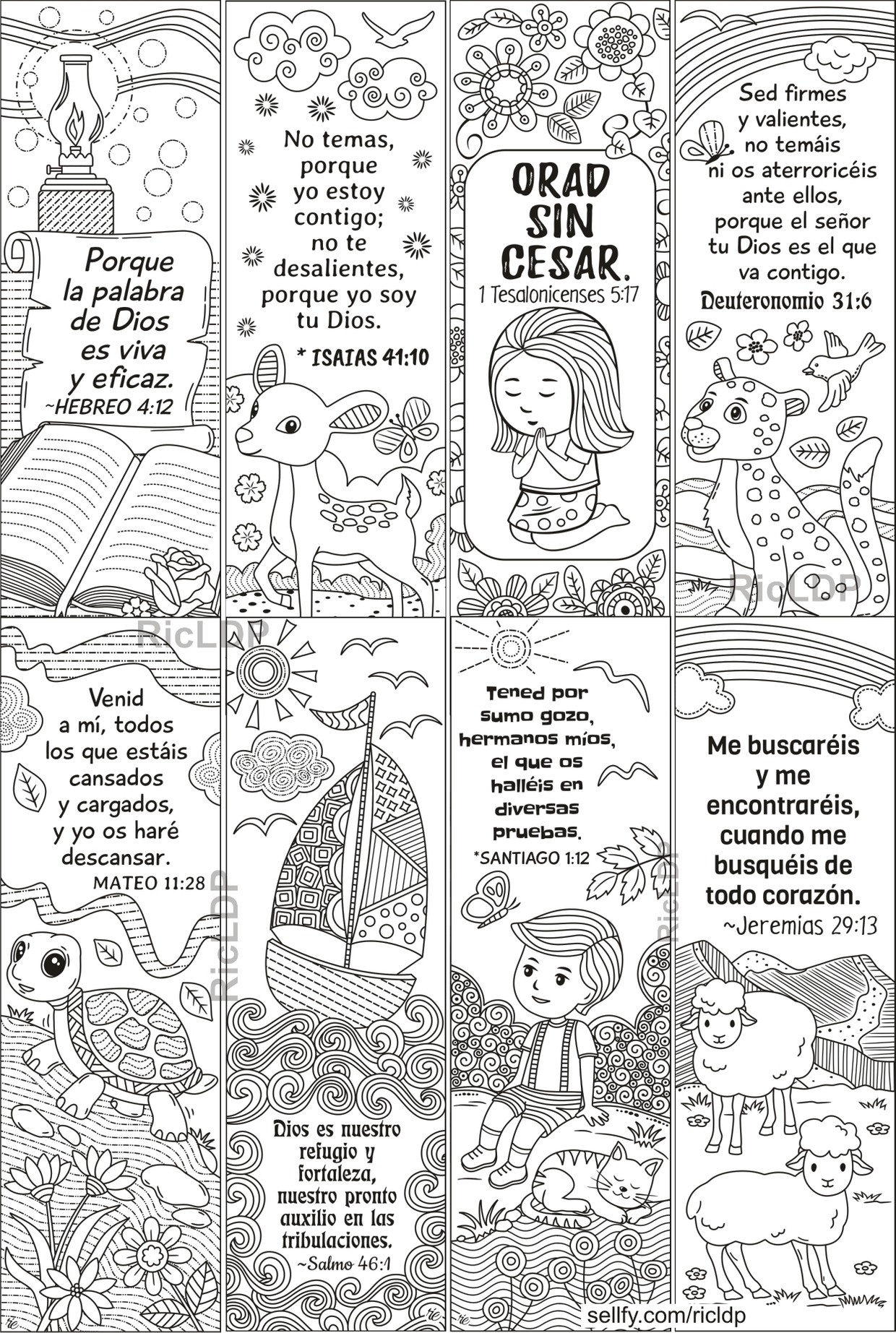 bible coloring bookmarks in spanish ricldp artworks