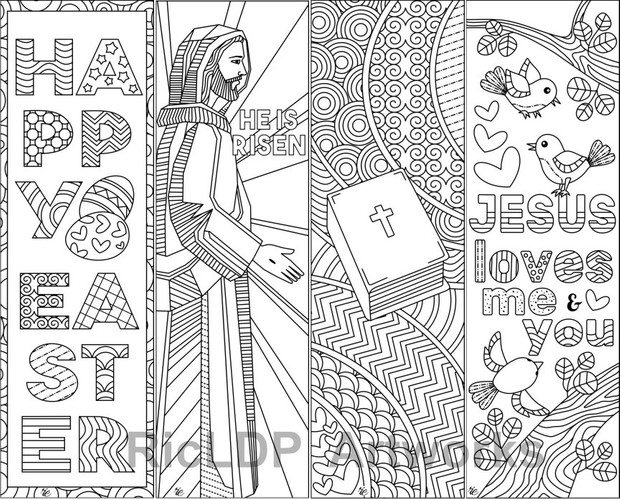 8 Easter Coloring Bookmarks