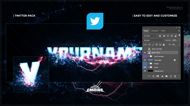Twitter - Overdrive (Cover/Avatar) .PSD