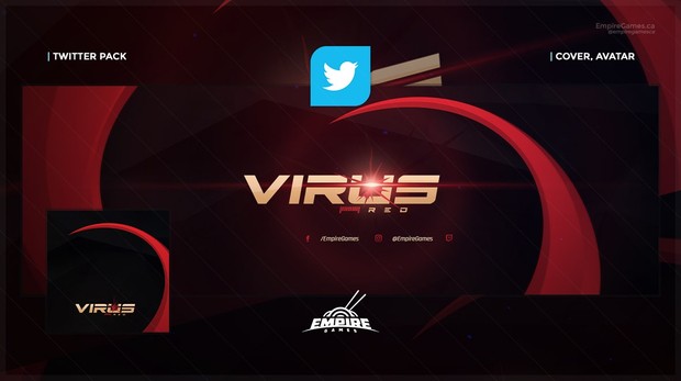 Twitter - Virus (Cover/Avatar) PSD