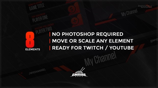 Stream Overlay | Tech Red - No Photoshop!