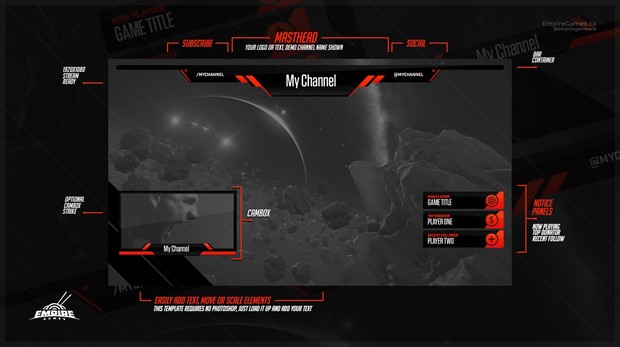 Stream Overlay | Tech Red - No Photoshop!
